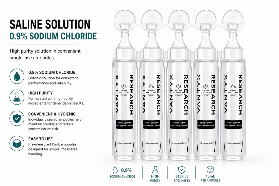 Saline Solution 0.9% Sodium Chloride 15ml – Single-Use Ampoules (25 Pack)