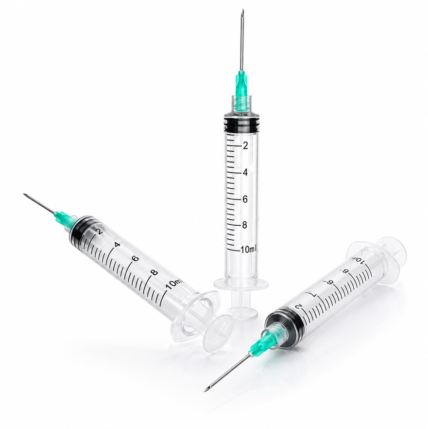 10ml Syringe with 18G x 38mm(1.5inches) Needle – Disposable Single Use ( pack 30/60/100)